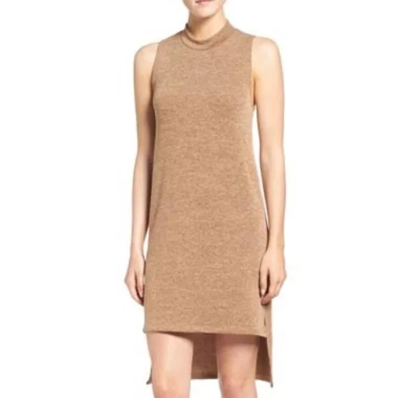 Everly Dresses | Women's Everly Mock Neck Sleeveless Midi Knit Dress Medium Beige | Color: Brown/Tan | Size: M | Msrogo's Closet